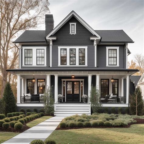 white metal roof grey house|gray exterior with black trim.